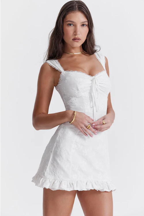 Minikleid mit Blumenmuster und Korsett