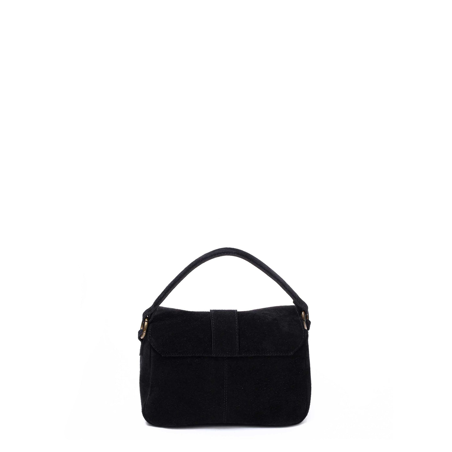 Small Honey Buckle Suede Black w. Antique silver