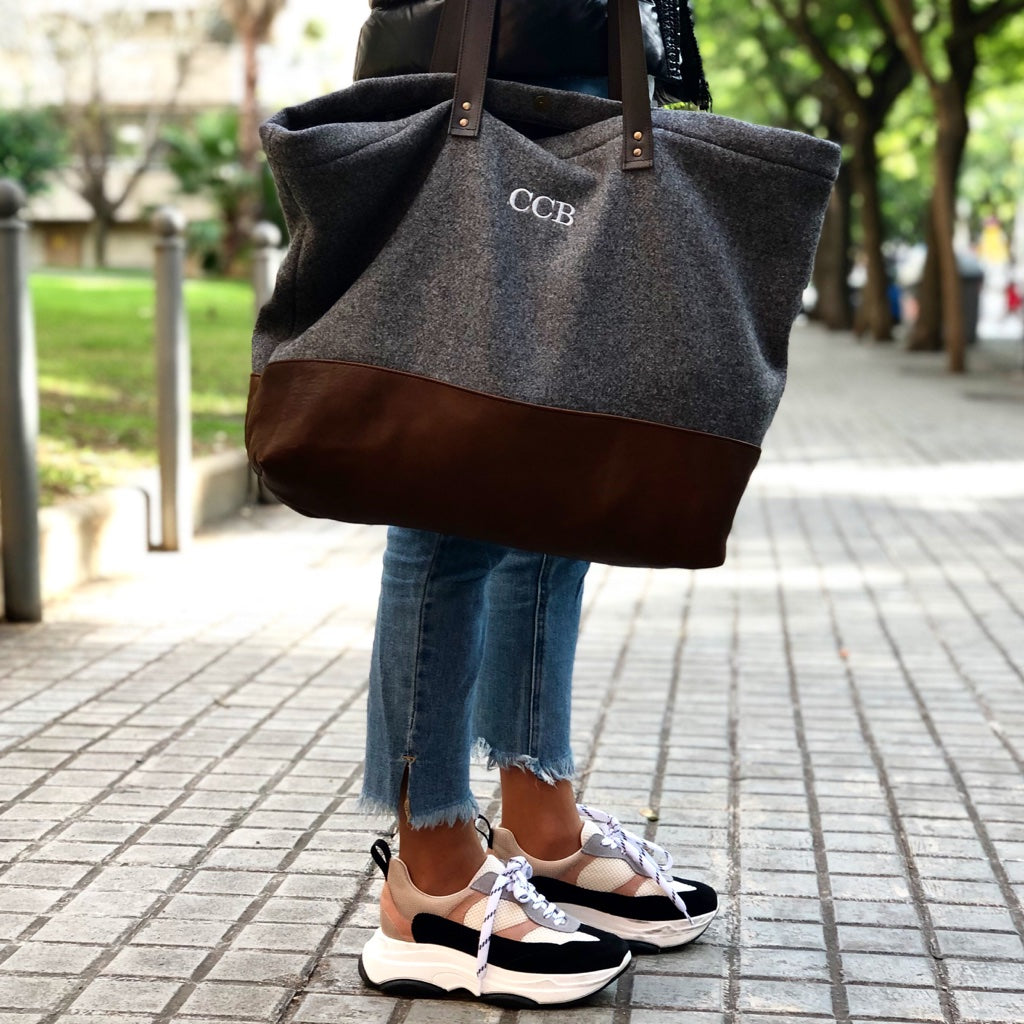 DUNKELGRAU SHOPPINGTASCHE