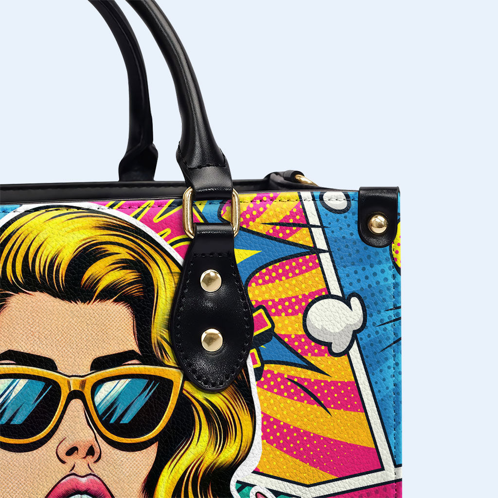 Ich wurde unbeaufsichtigt gelassen - Personalisierte Lederhandtasche - UNSUP04
