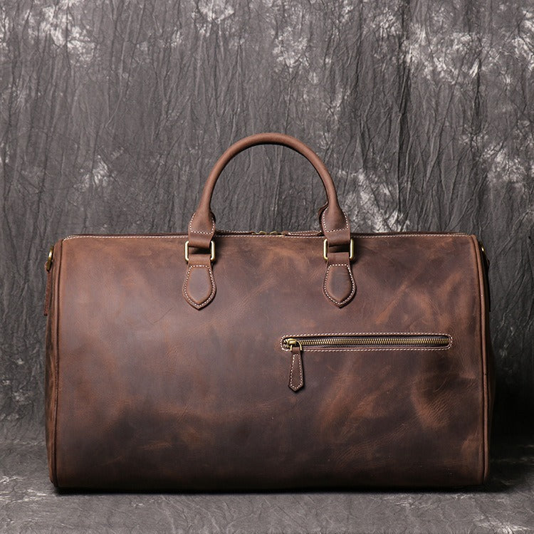 Sophisticated Leather Overnight Duffle Bag