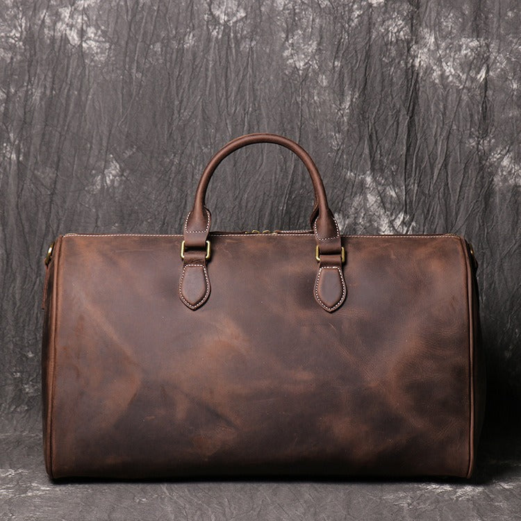 Sophisticated Leather Overnight Duffle Bag
