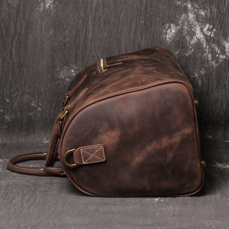 Sophisticated Leather Overnight Duffle Bag