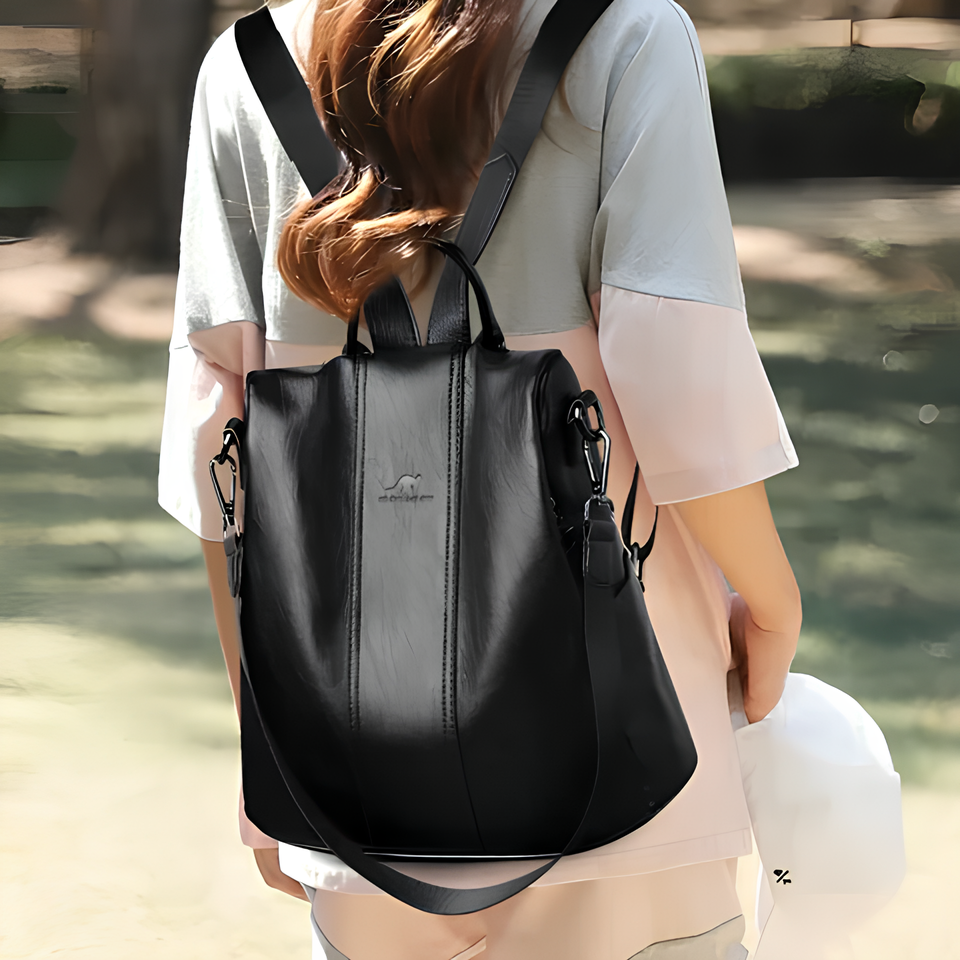 Diebstahlsicherer Lederrucksack für Damen