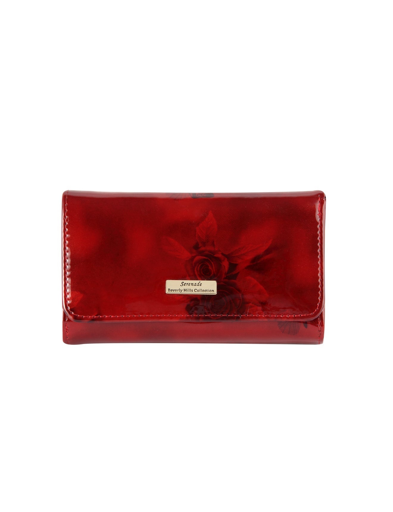 Cherry Rose Mittelgroße Lederbrieftasche mit RFID – Goldbeschläge – WH2702 (G)