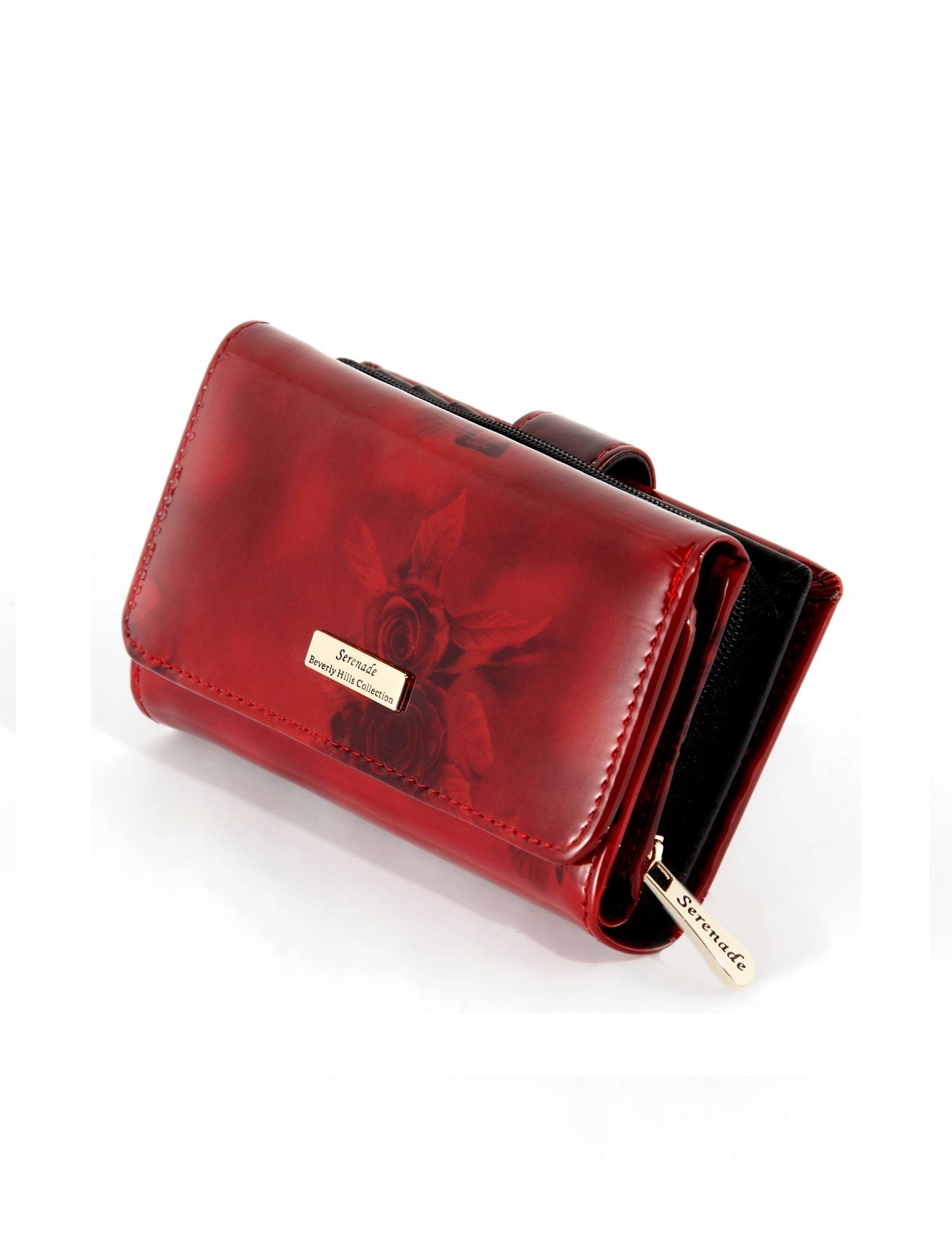 Cherry Rose Mittelgroße Ledergeldbörse mit RFID - Goldbeschläge - WH2702 (G) - SALE