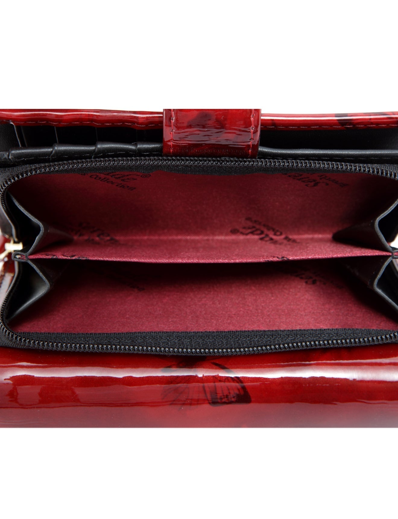 Cherry Rose Mittelgroße Ledergeldbörse mit RFID - Goldbeschläge - WH2702 (G) - SALE