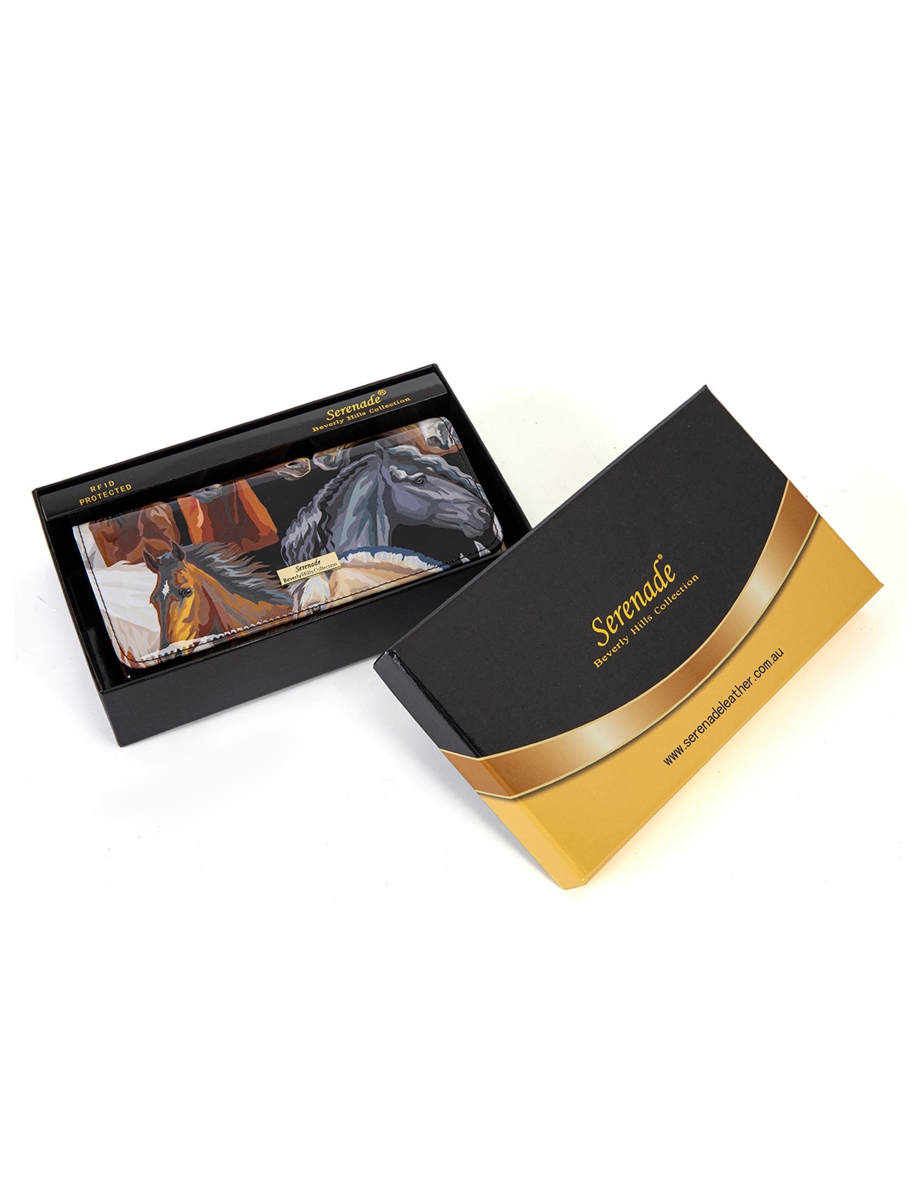EQUESTRIAN GROSSES LEDER-RFID-GELDBÖRSE - WSF2401 - NEU
