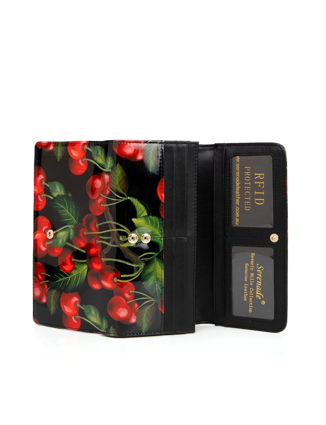CHERRY GROSSES LACKLEDER-PORTEMONNAIE MIT RFID-WSN6001