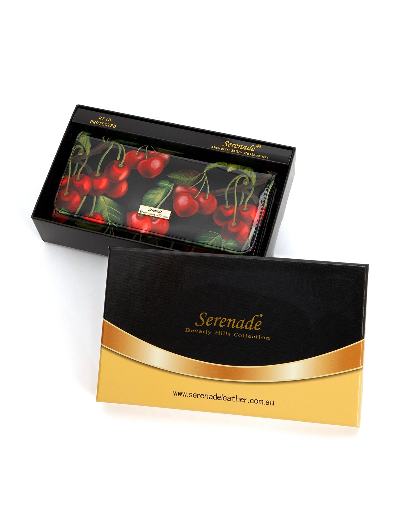 CHERRY GROSSES LACKLEDER-PORTEMONNAIE MIT RFID-WSN6001