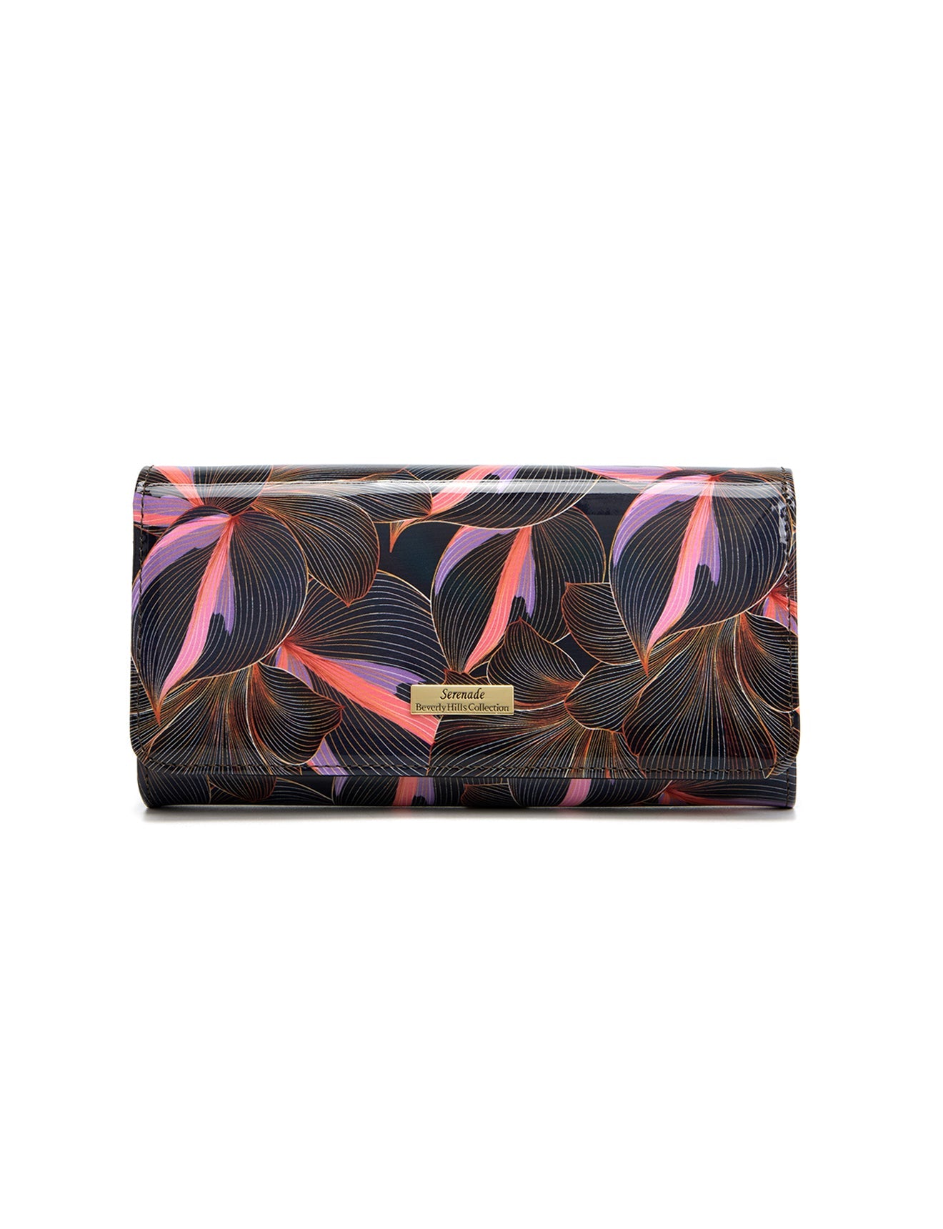 AMAL LARGE PATENT LEATHER WALLET WITH RFID- WSN9501