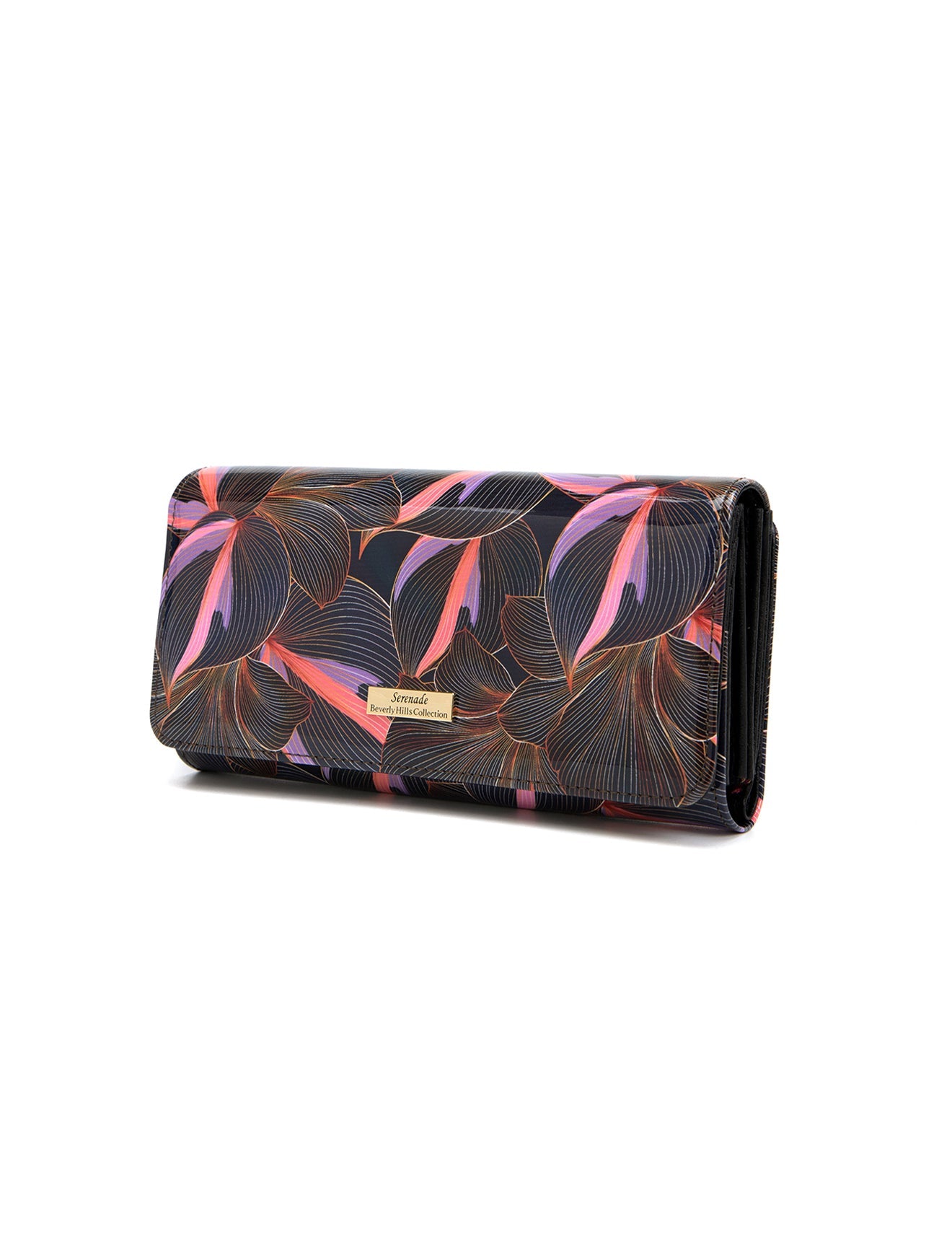 AMAL LARGE PATENT LEATHER WALLET WITH RFID- WSN9501