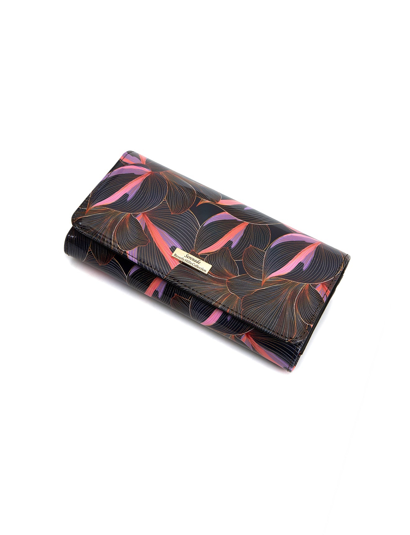 AMAL LARGE PATENT LEATHER WALLET WITH RFID- WSN9501