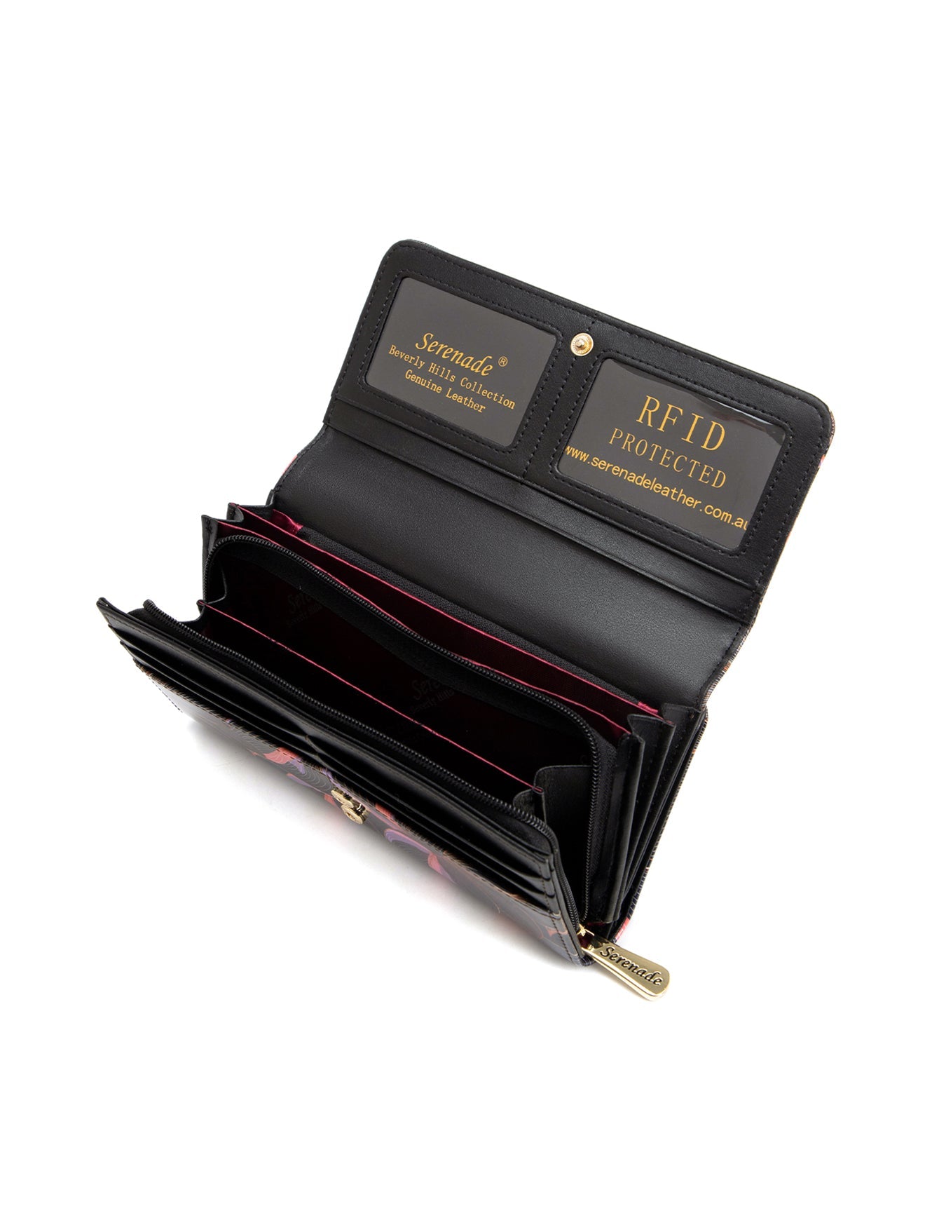 AMAL LARGE PATENT LEATHER WALLET WITH RFID- WSN9501