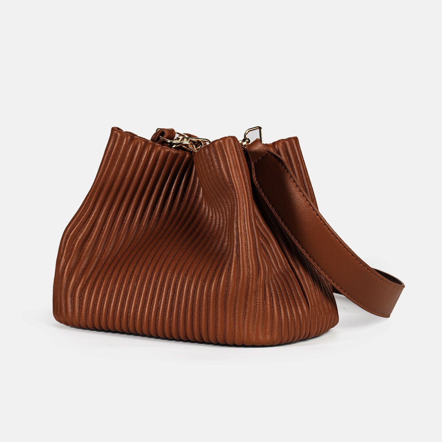 Plissierte Beuteltasche