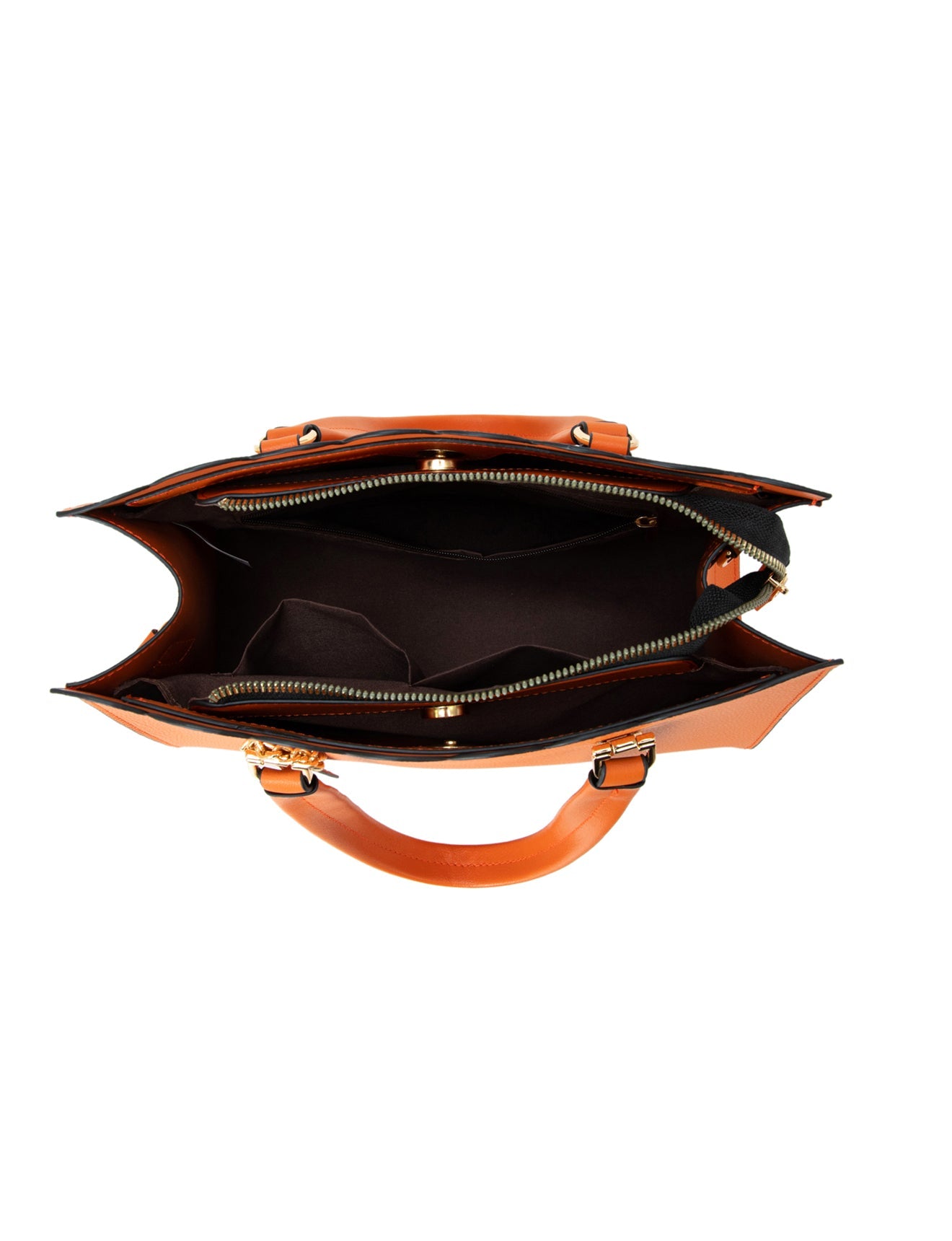ADELAIDE VEGANE TASCHE MIT DREI FÄCHERN - ORANGE