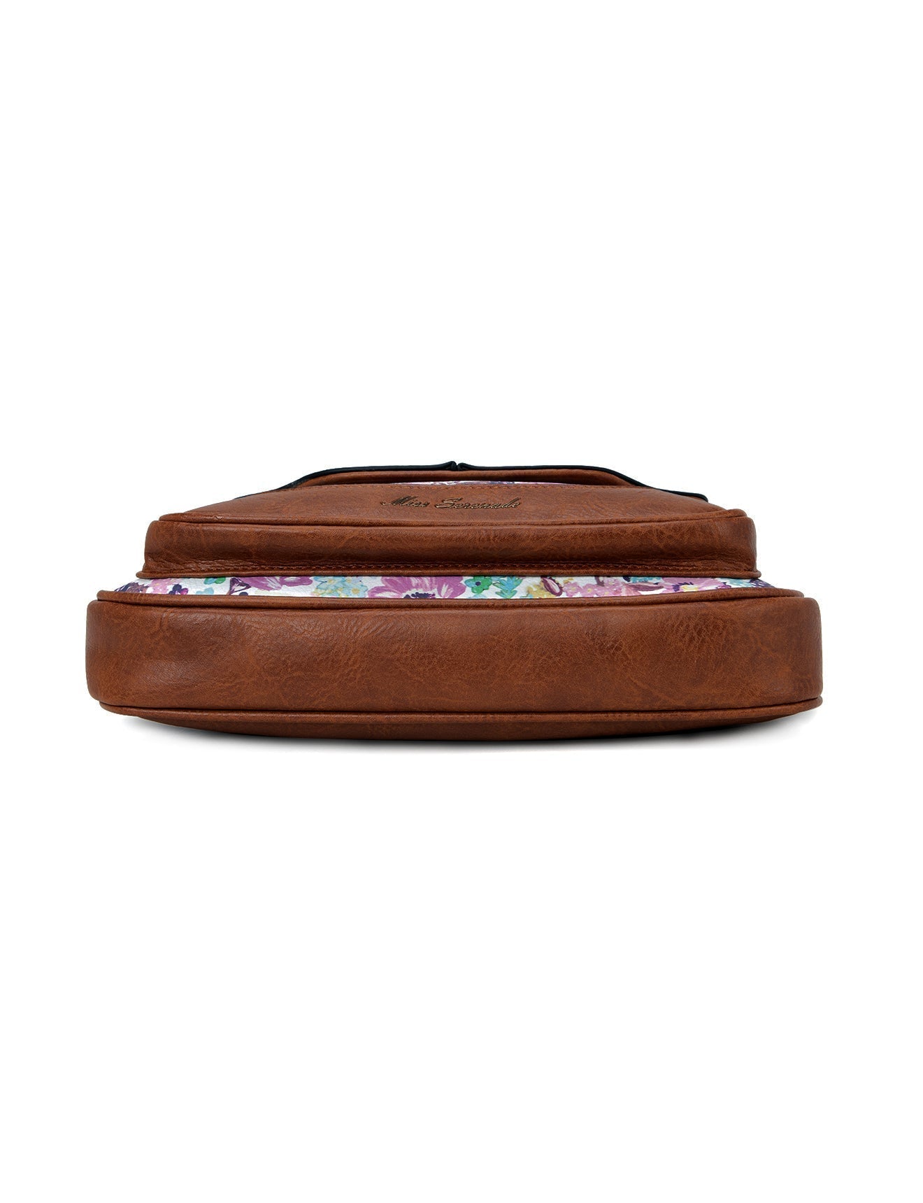 DIANA VEGAN FLORAL XBODY BAG - WEISS BLUMEN/TAN - XB-2305-WHT-SALE
