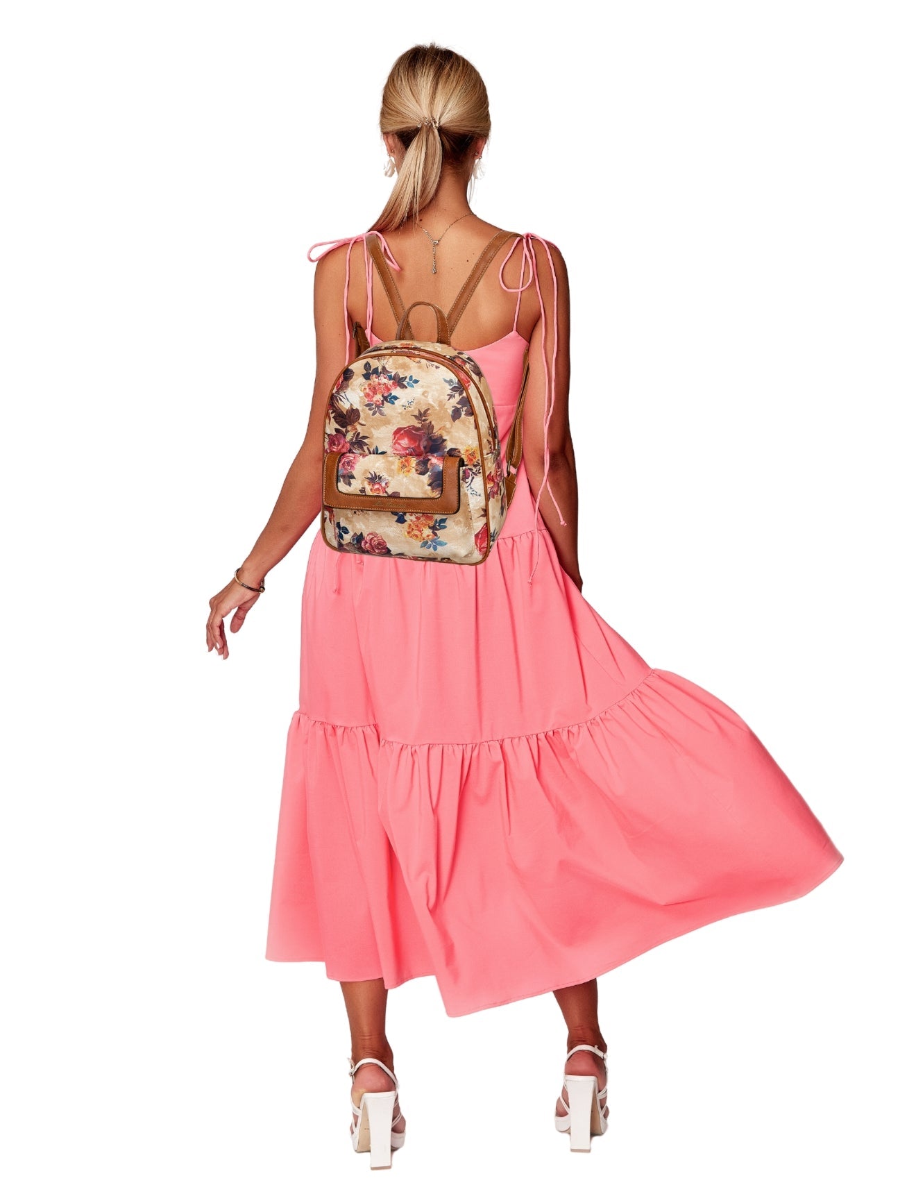 DAPHNE VEGANER RUCKSACK MIT BLUMENMUSTER - XB-2320