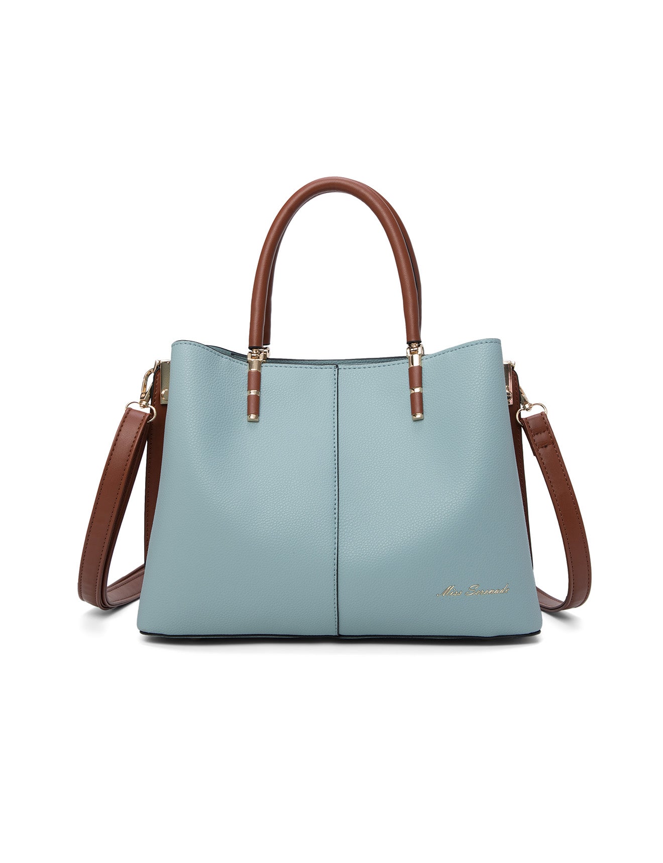 CHARLIE VEGANE TASCHE MIT DREI FÄCHERN - XB-2323-BLU/BRN