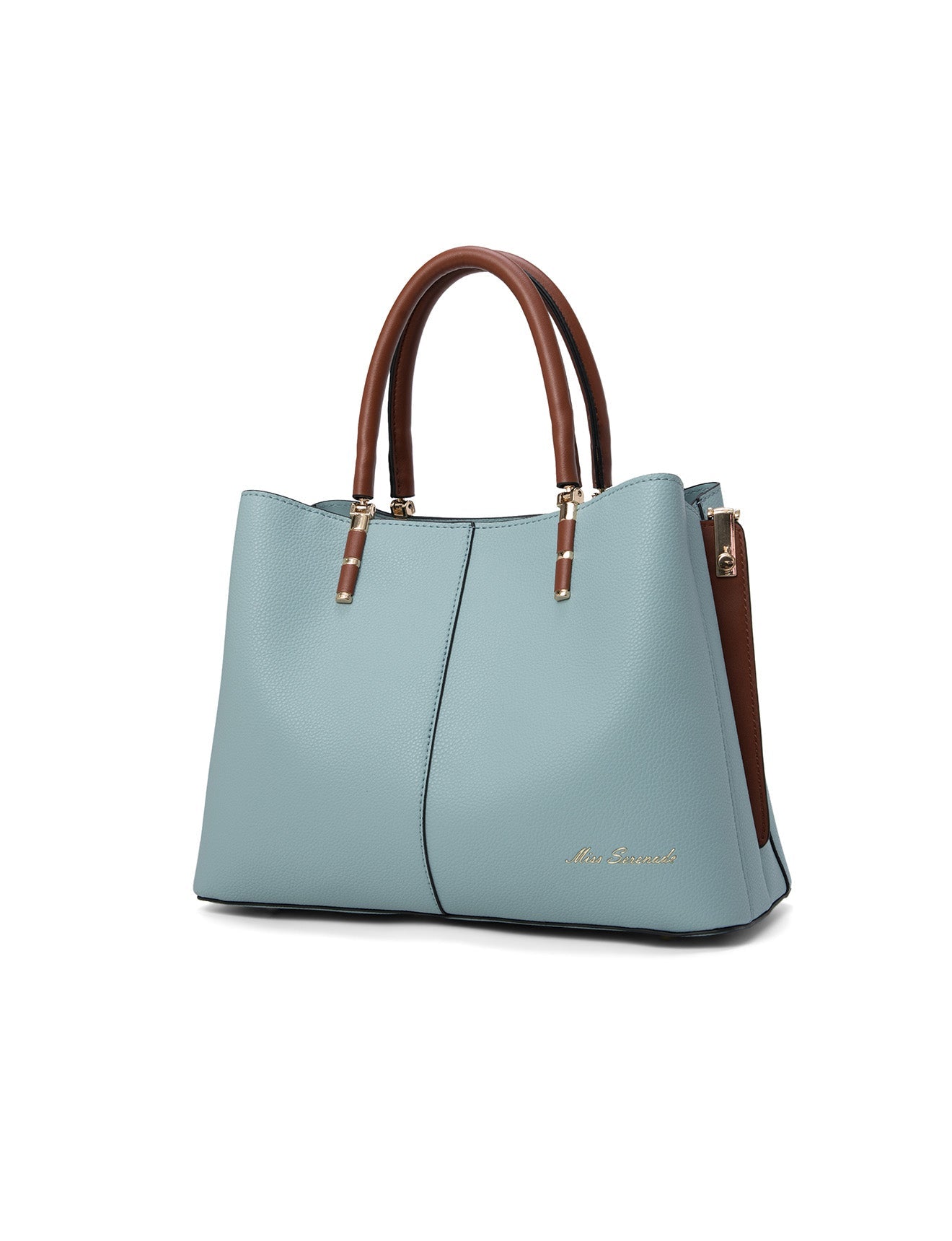CHARLIE VEGANE TASCHE MIT DREI FÄCHERN - XB-2323-BLU/BRN