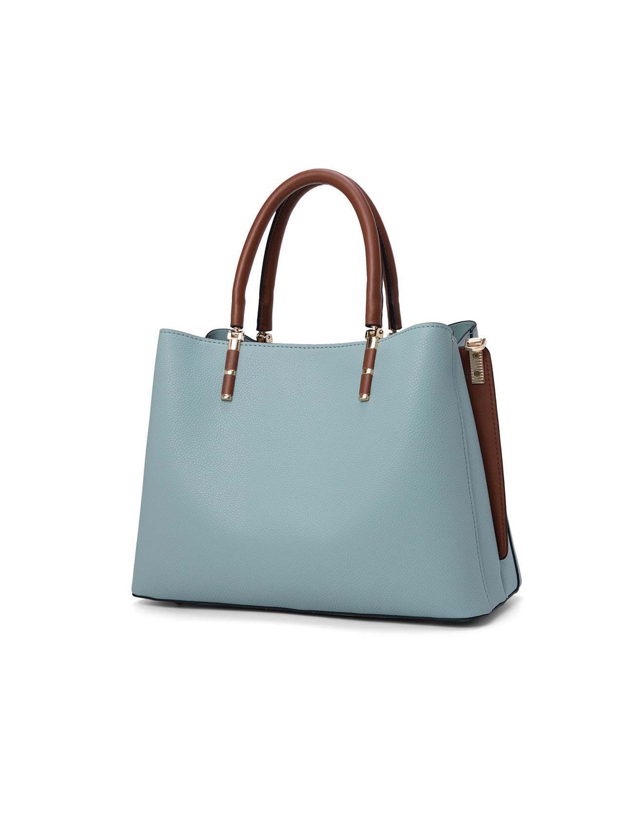 CHARLIE VEGANE TASCHE MIT DREI FÄCHERN - XB-2323-BLU/BRN