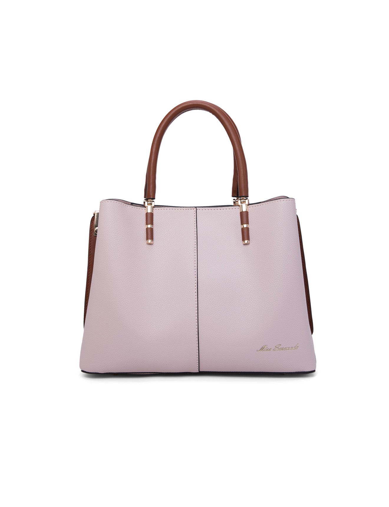 CHARLIE VEGANE TASCHE MIT DREI FÄCHERN - XB-2323-PNK/BRN