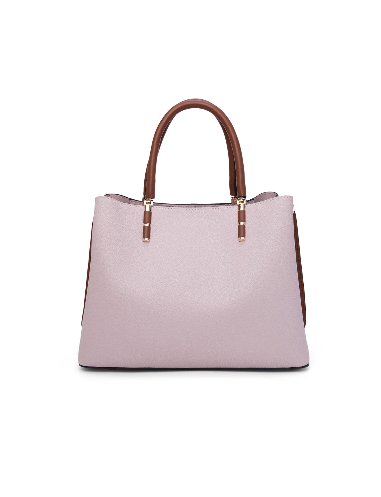 CHARLIE VEGANE TASCHE MIT DREI FÄCHERN - XB-2323-PNK/BRN