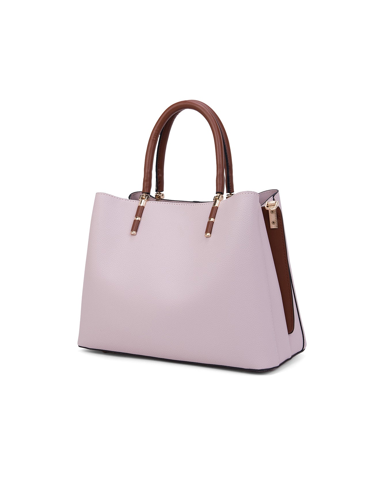 CHARLIE VEGANE TASCHE MIT DREI FÄCHERN - XB-2323-PNK/BRN