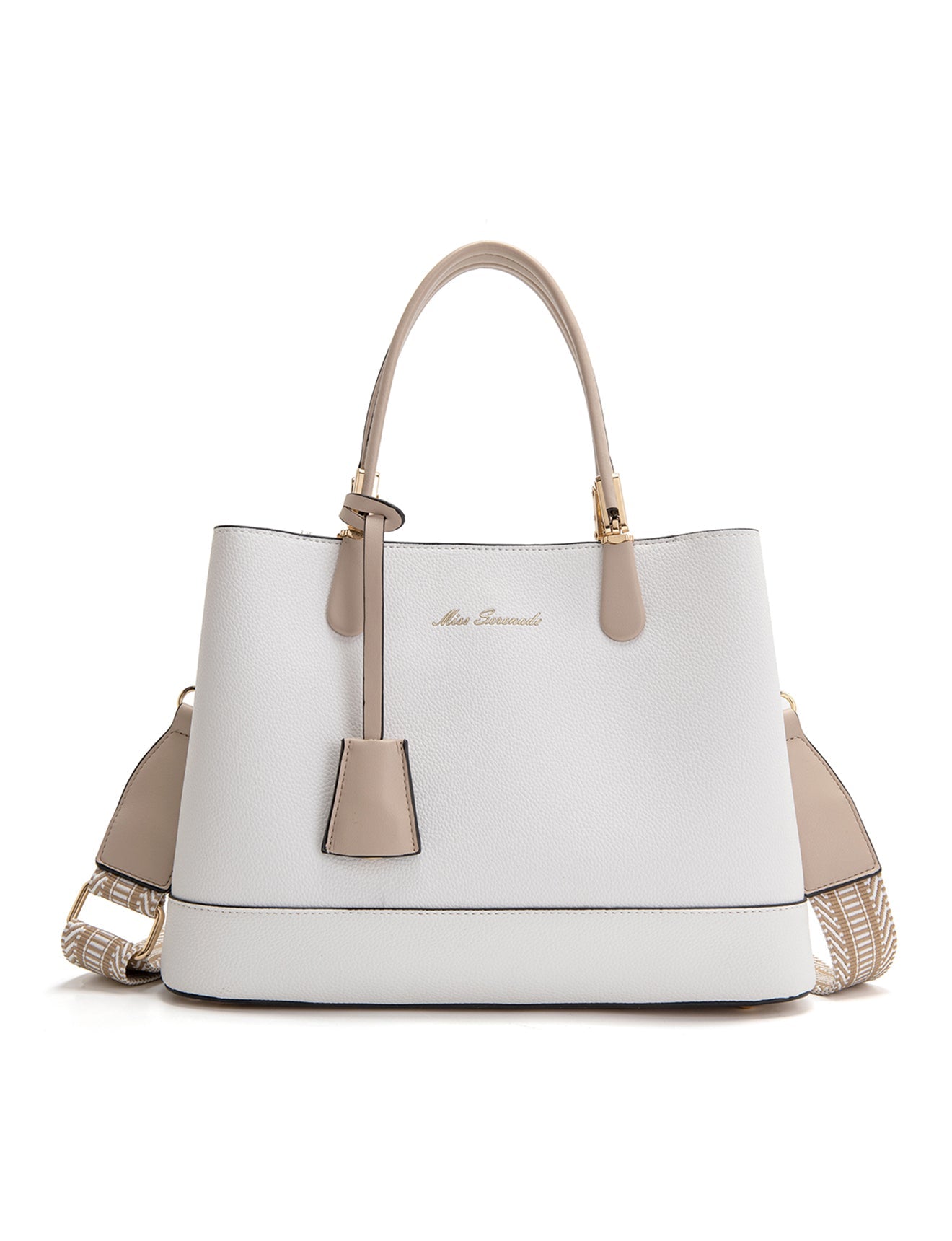 AINSLEY VEGAN TASCHE MIT DREI FÄCHERN - XB-2338-WHT/TAU - NEU