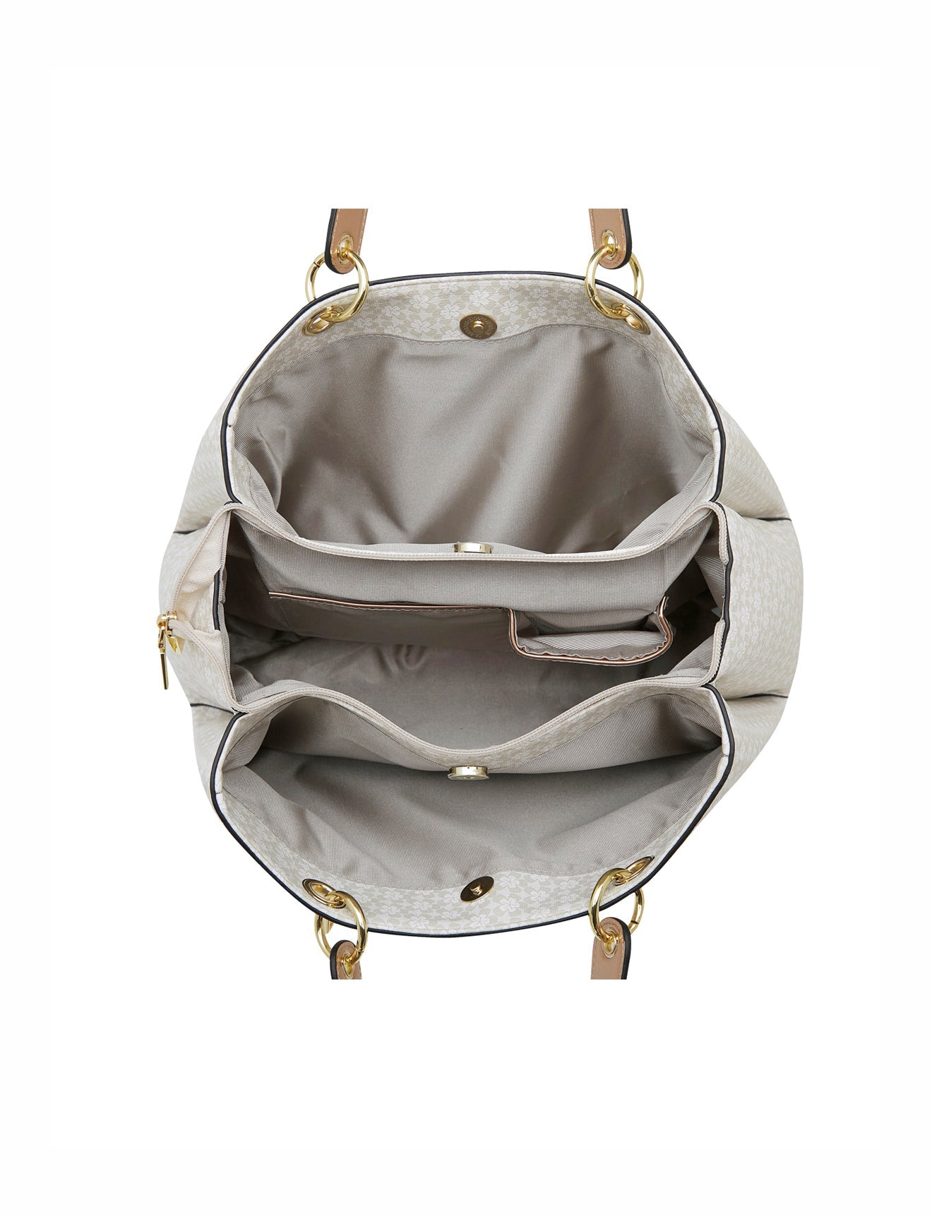 DAKOTA VEGAN TASCHE MIT DREI FÄCHERN -XB-2970-BEI