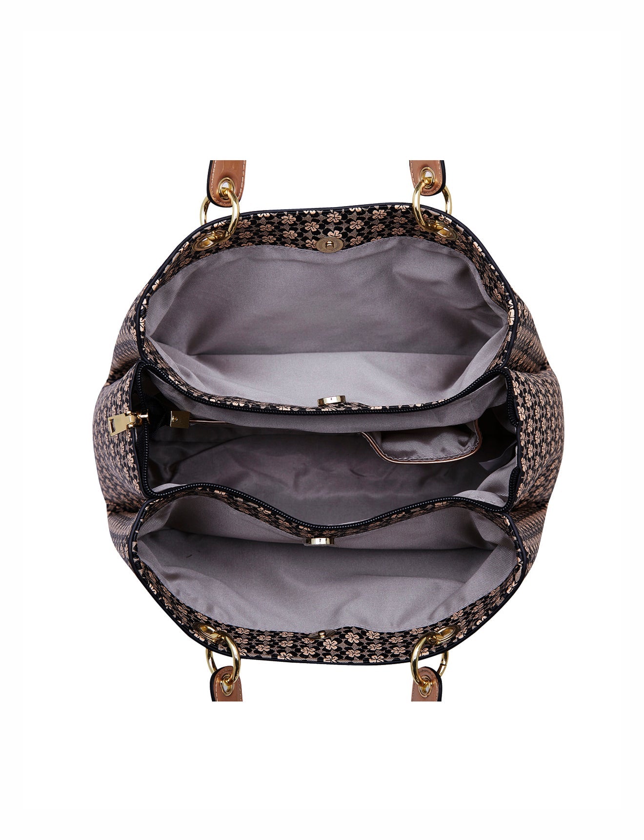 DAKOTA VEGANE TASCHE MIT DREI FÄCHERN - XB-2970-BLK