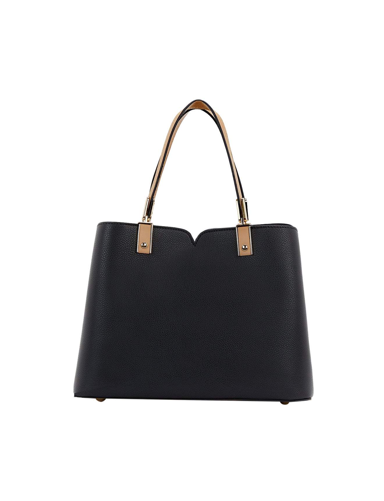 CHANTAL VEGANE TASCHE MIT DREI FÄCHERN - SCHWARZ/KAMEL