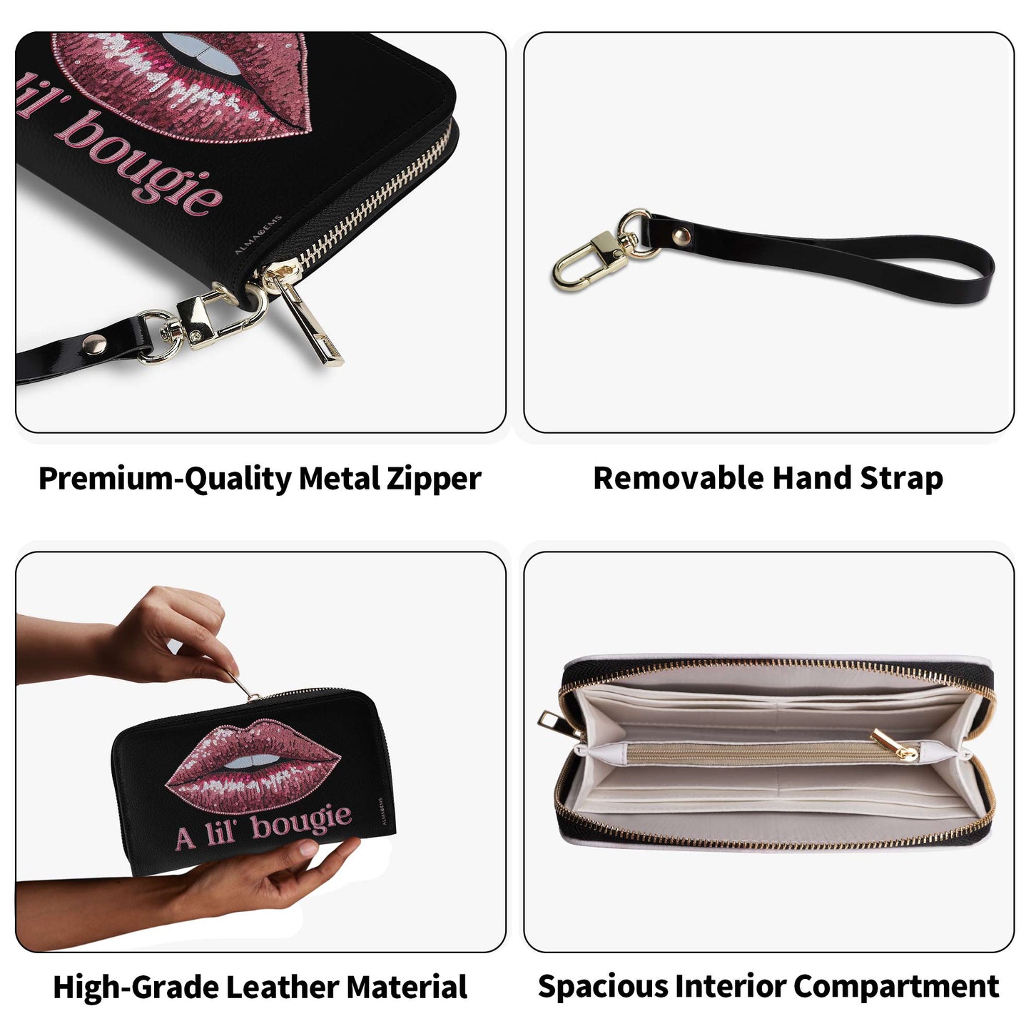 A Lil' Bougie - Damen Leder Geldbörse - bougie01WL