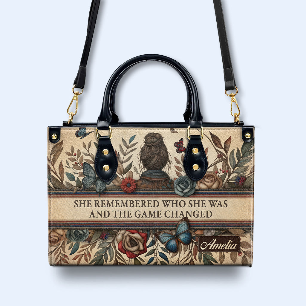 She Remembered - Schmetterling - Personalisierte Lederhandtasche - btf_remember_1 ag34