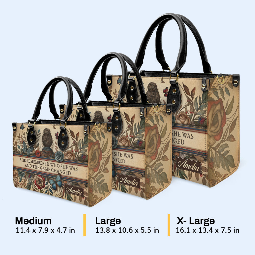 She Remembered - Schmetterling - Personalisierte Lederhandtasche - btf_remember_1 ag34