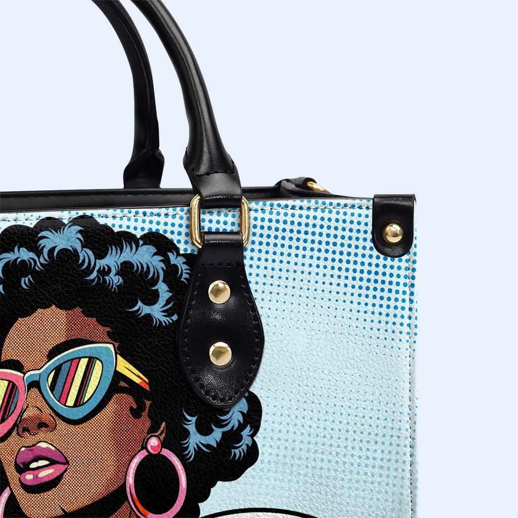 Ich kann mir Blumen kaufen - Personalisierte Lederhandtasche - buyf01