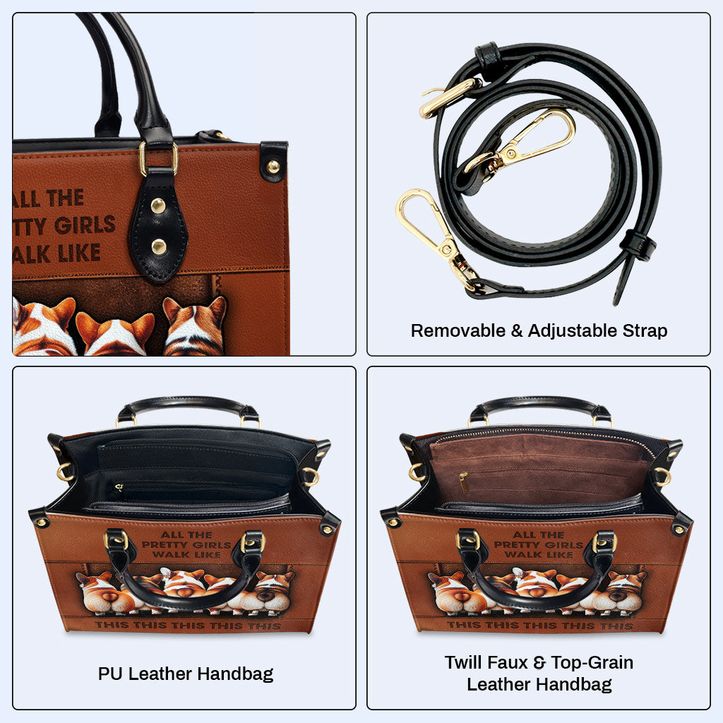 Corgi Walk - Personalisierte Lederhandtasche - corgiwalk01