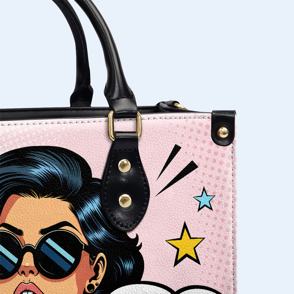 Ich bin genug - Personalisierte Lederhandtasche - enough03