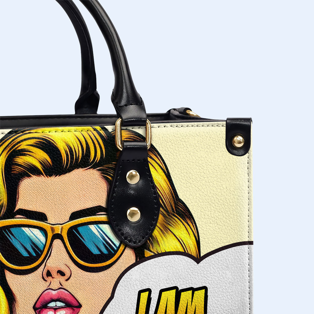 Ich bin genug - Personalisierte Lederhandtasche - enough05