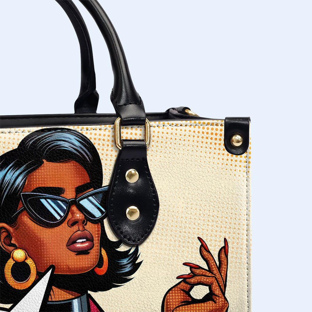Ich bin genug - Personalisierte Lederhandtasche - enough06