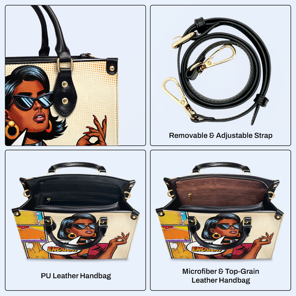 Ich bin genug - Personalisierte Lederhandtasche - enough06