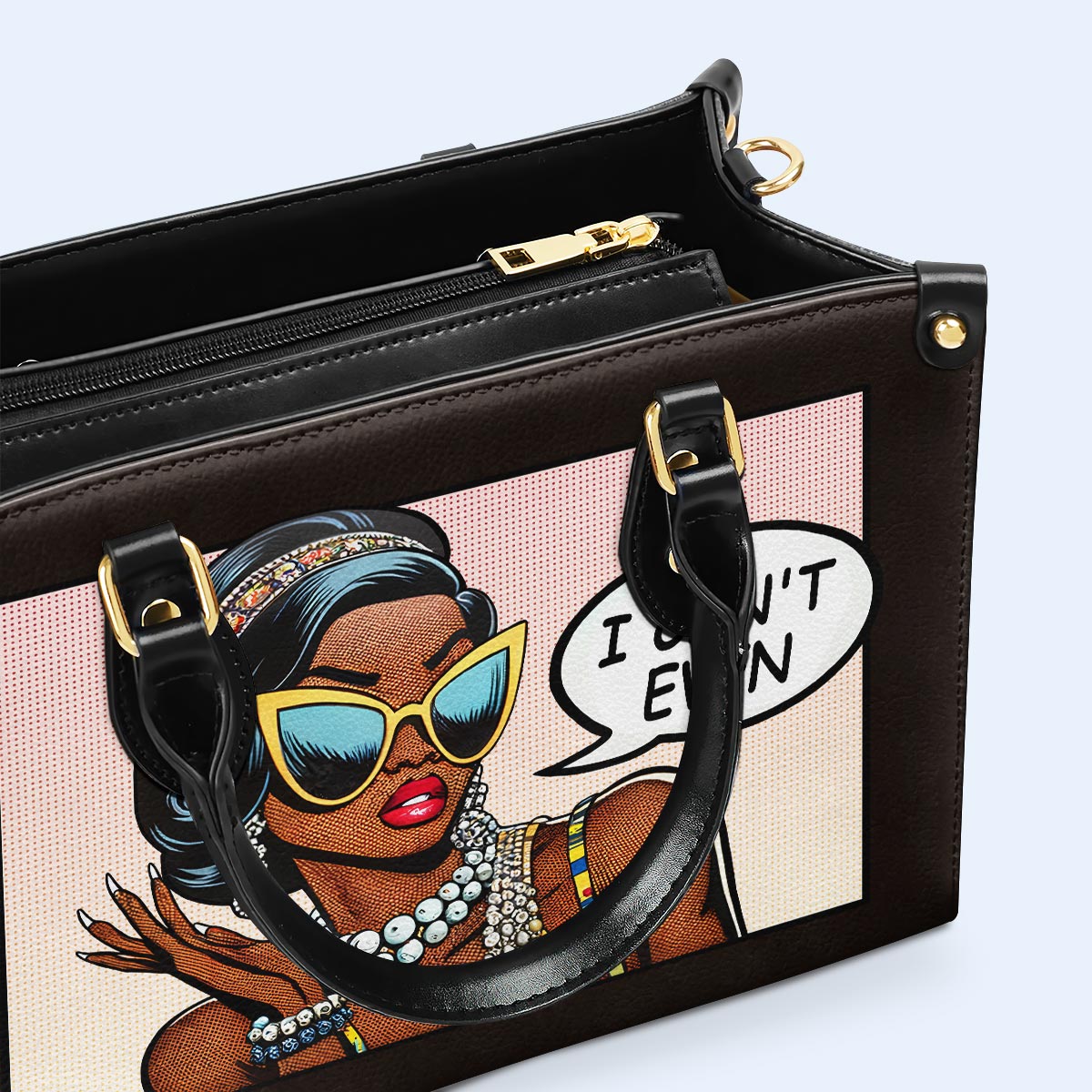 Ich kann nicht einmal - personalisierte benutzerdefinierte Lederhandtasche - even01