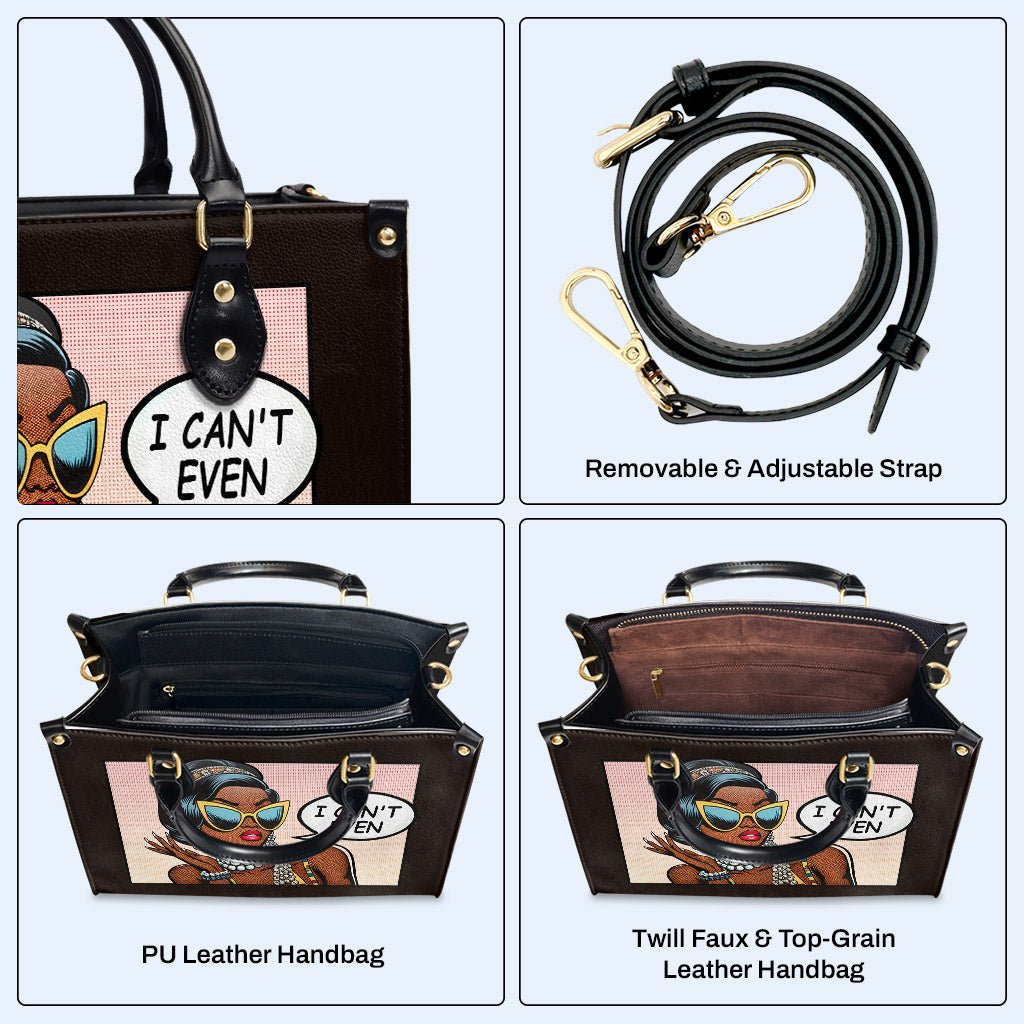 Ich kann nicht einmal - personalisierte benutzerdefinierte Lederhandtasche - even01