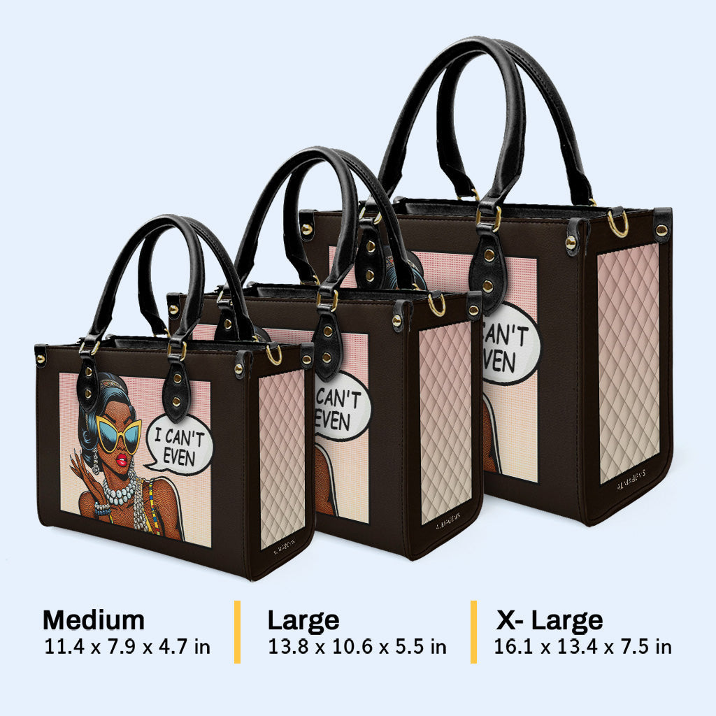 Ich kann nicht einmal - personalisierte benutzerdefinierte Lederhandtasche - even01