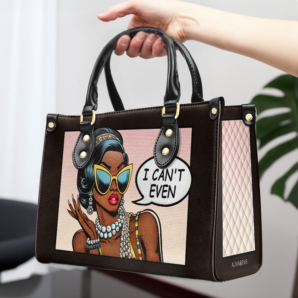 Ich kann nicht einmal - personalisierte benutzerdefinierte Lederhandtasche - even01