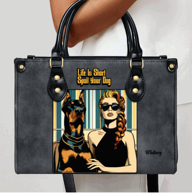 Personalisieren Sie Ihre charakteristische Lederhandtasche mit individueller Kunst und Text - QCUSTOM09