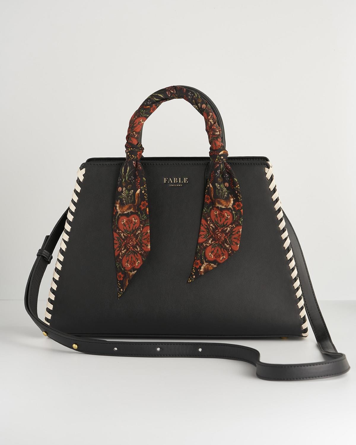 Gala Apple Leder Tote - Schwarz