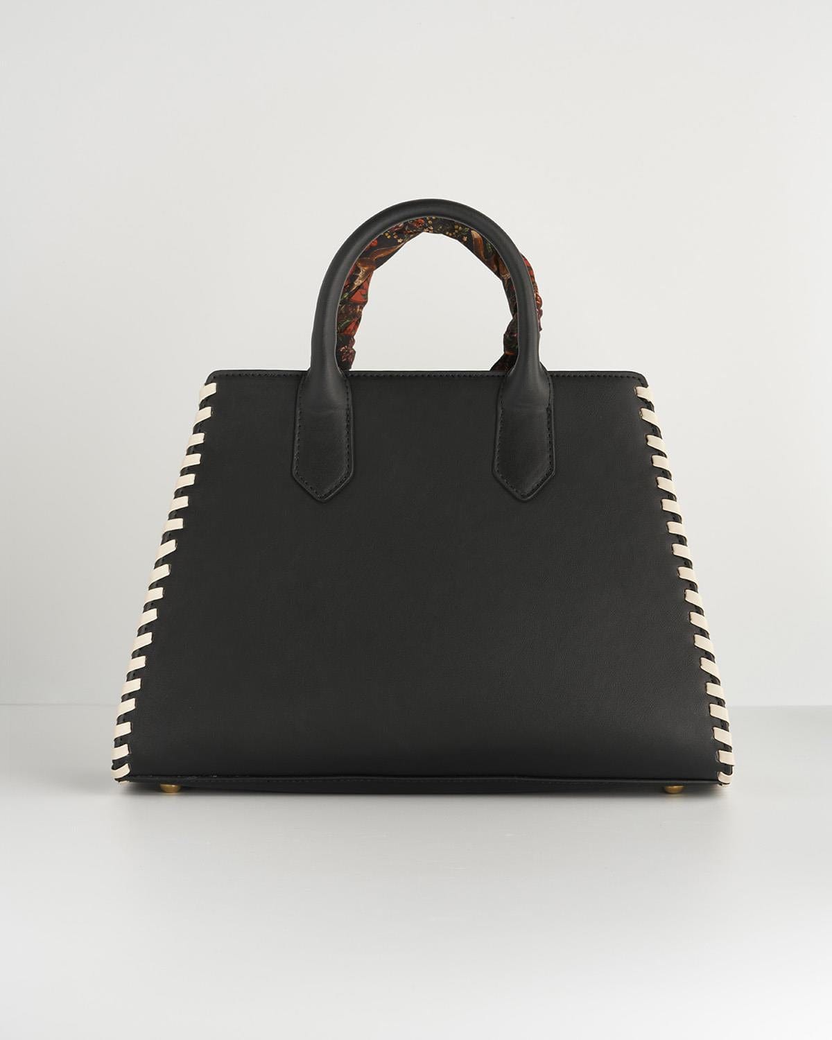 Gala Apple Leder Tote - Schwarz