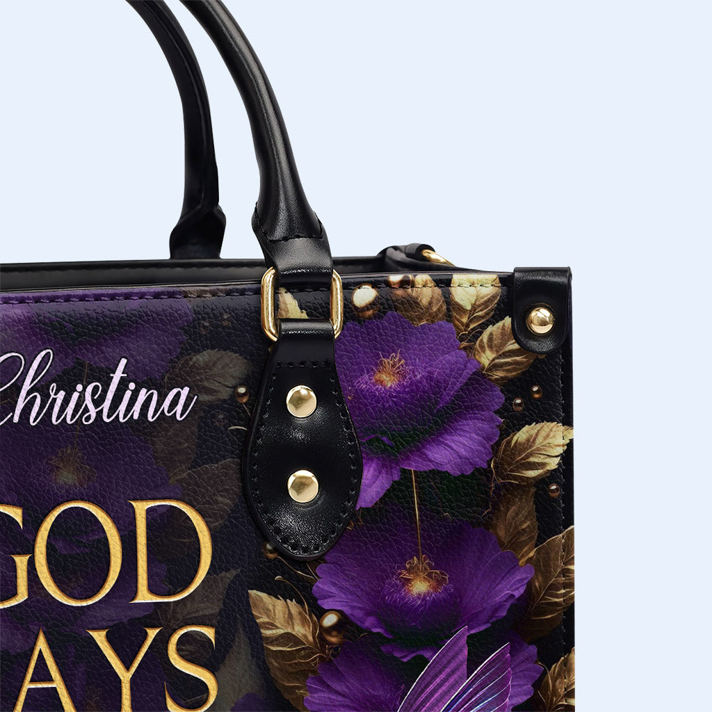 Gott sagt, du bist - Kolibris - Personalisierte Lederhandtasche - hmb_you_are_1 ag30
