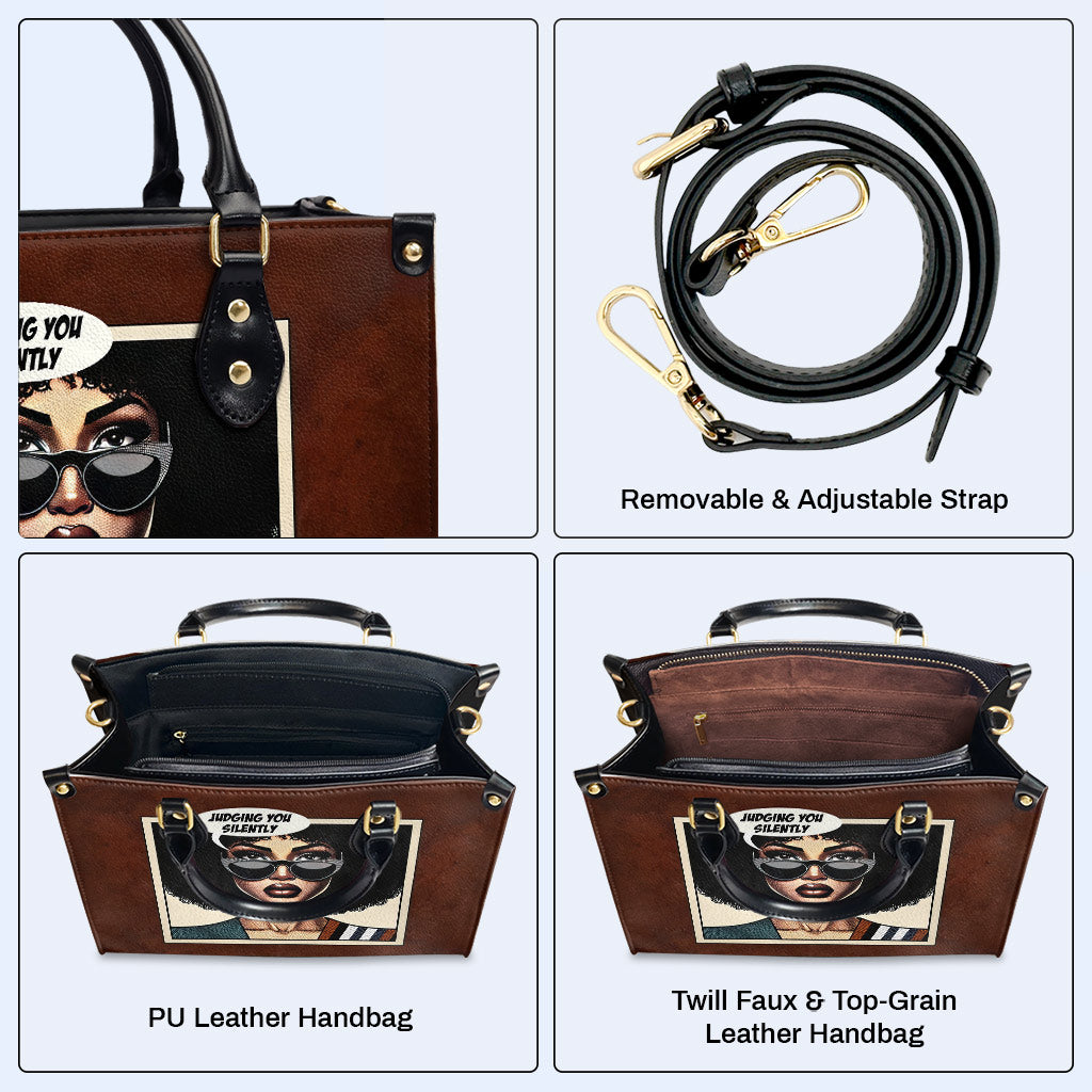 Judging You Silently - Personalisierte Lederhandtasche - judge02